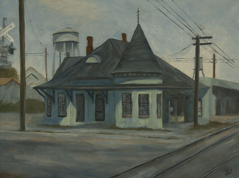 Old Train Depot Painting